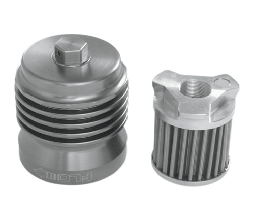PC Racing Flo Reusable Oil Filter - Gray - Honda Kawasaki Suzuki Yamaha